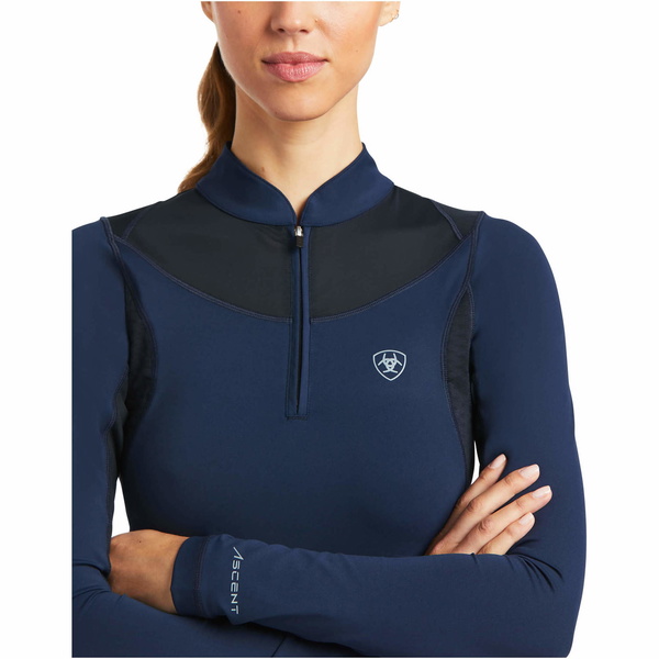 Ariat Womens Ascent 1/4 Zip Long Sleeve Baselayer 10039198 - Navy
